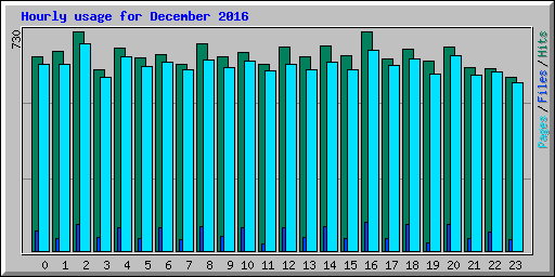 Hourly usage for December 2016