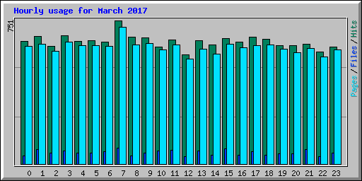 Hourly usage for March 2017